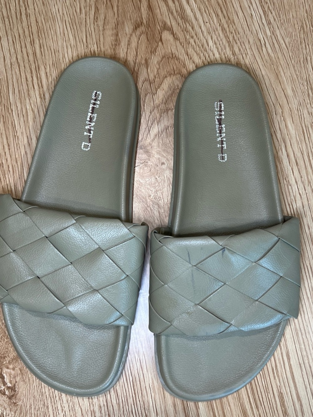 Anthropologie Silent D Haydat Slide Sandal green size 8